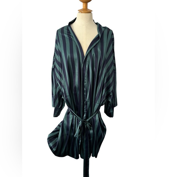 NWOT Parade Luxe Satin stripe robe 3X tie waist - Picture 2 of 6